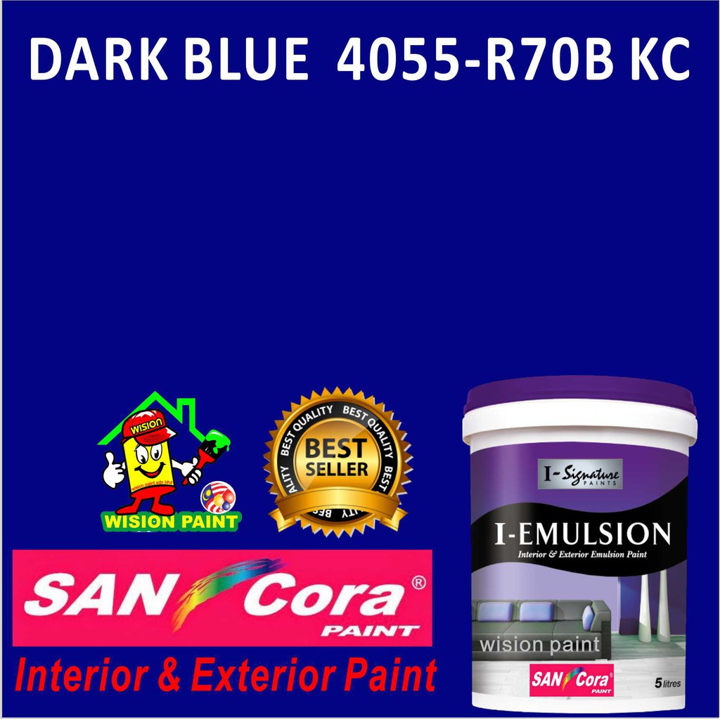 DARK BLUE 4055R70B KC ( 5L ) SANCORA IEMULSION PAINT FOR INTERIOR AND