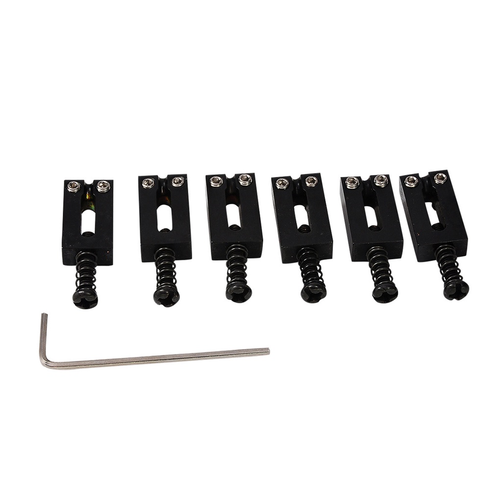 Musiclily 10,5mm Guitare Pontets Chevalet Tremolo Saddles pour Guitare Electrique Style Fender Strat Tele, Noir (Lot de 6