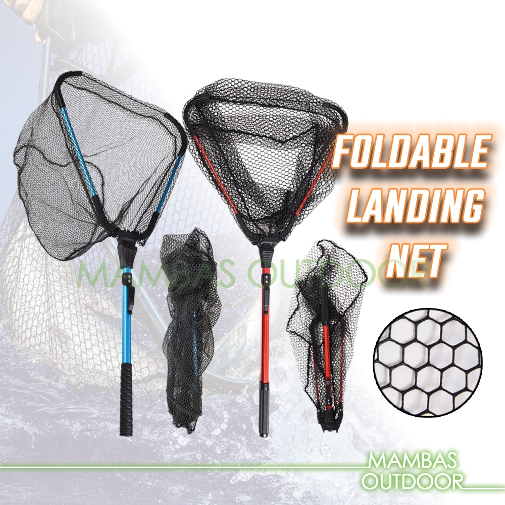 Foldable Landing Net River Sauk Penyauk Ikan Pancing Fishing Knotless ...