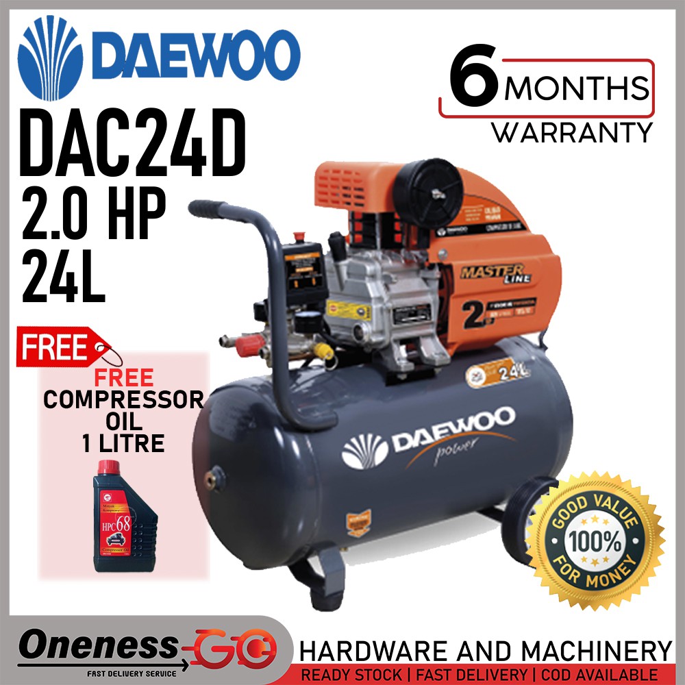 ''DAEWOO'' AIR COMPRESSOR 2HP -24L - DAC24D | Shopee Malaysia