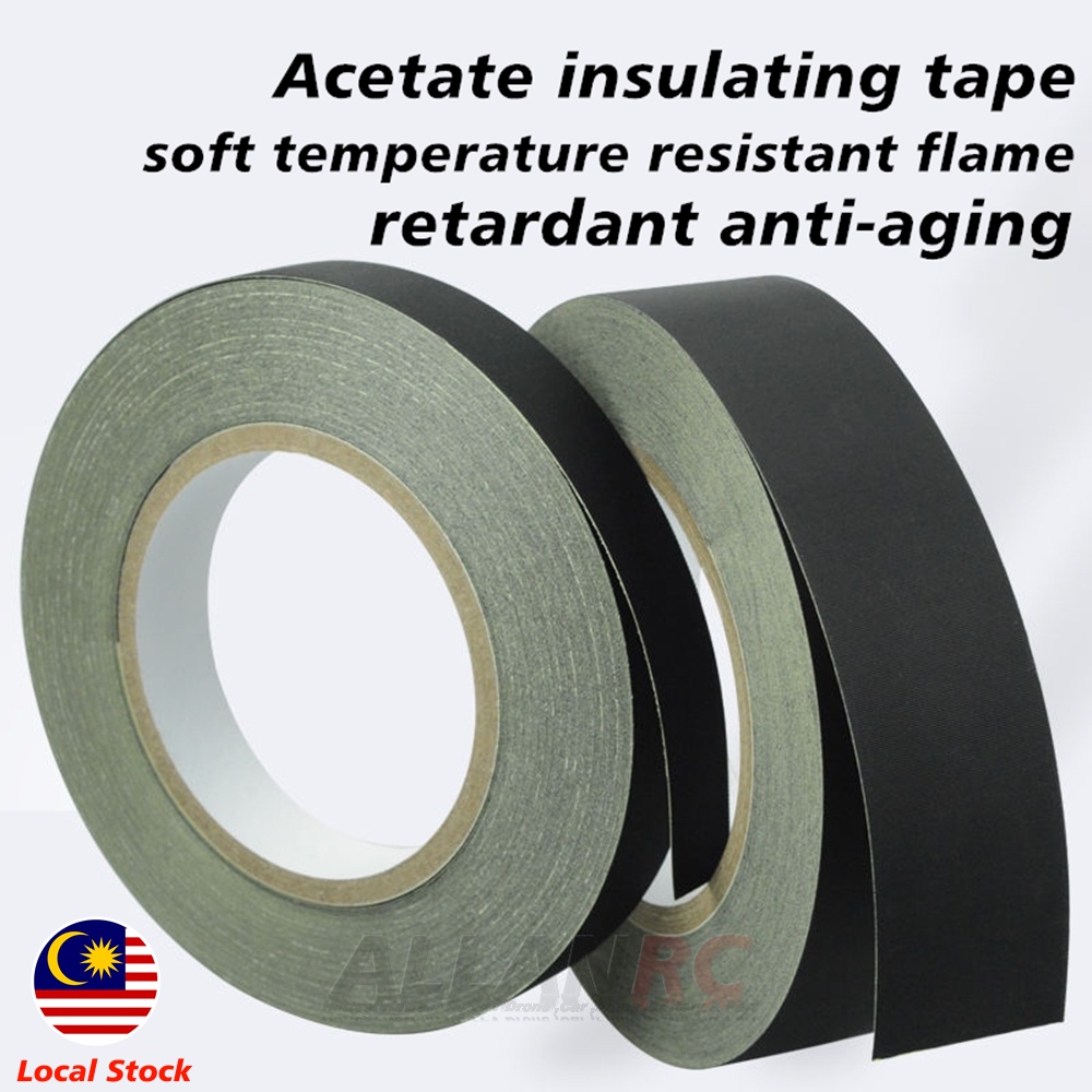 1PC 30M Black Insulating Acetate Cloth Fabric Adhesive Tape High