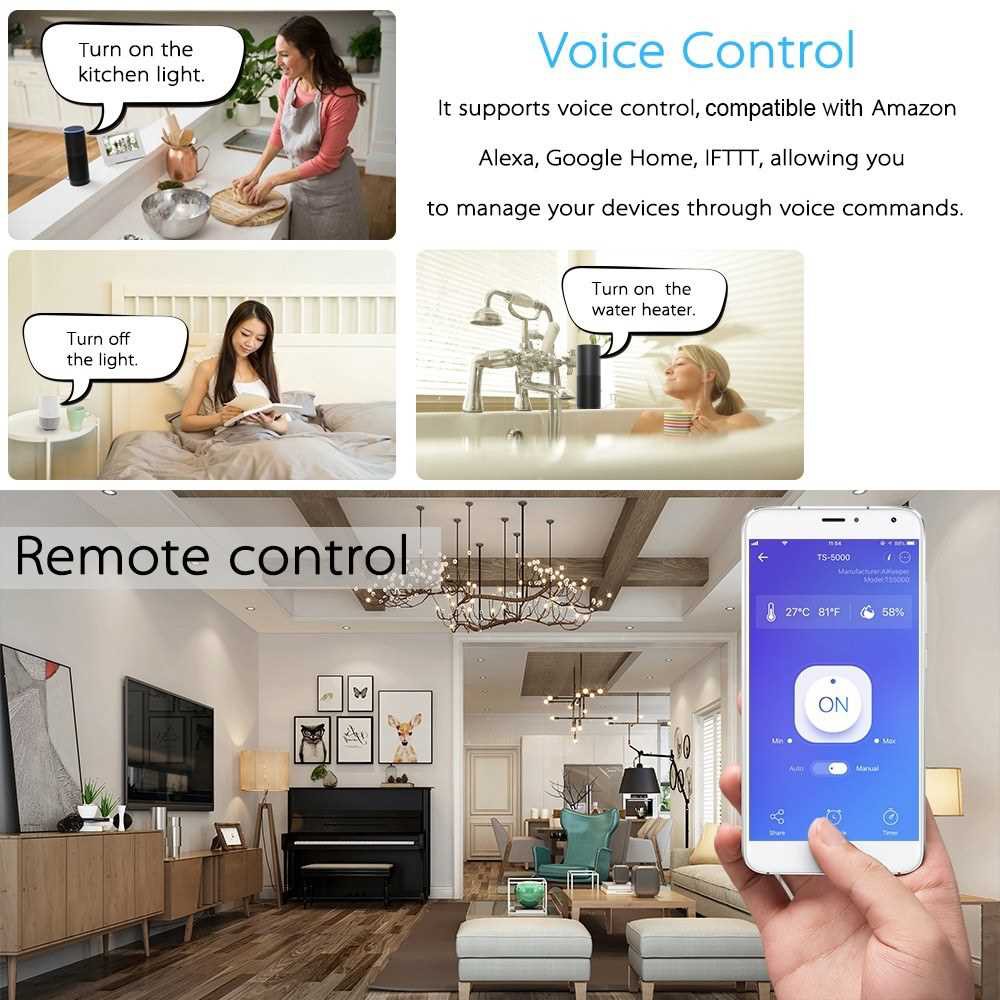 Wireless APP Remote Control Power Outlet Smart Thermostat Humidistat