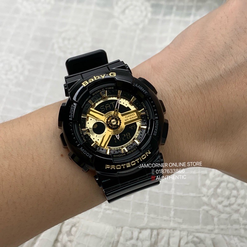 Casio baby g hot sale black and gold