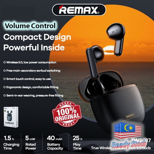 Original Remax Bluetooth Earphone With Volume Control 5.1 Wireless