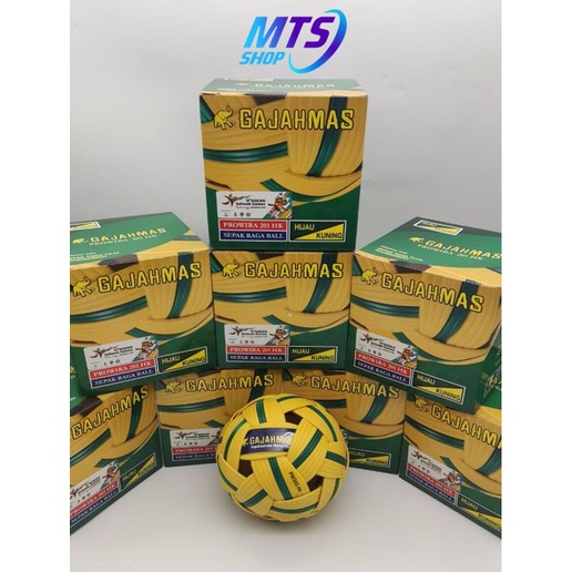 SEPAK TAKRAW 201 HK GAJAHMAS SEPAK RAGA BALL HIJAU KUNING | Shopee Malaysia