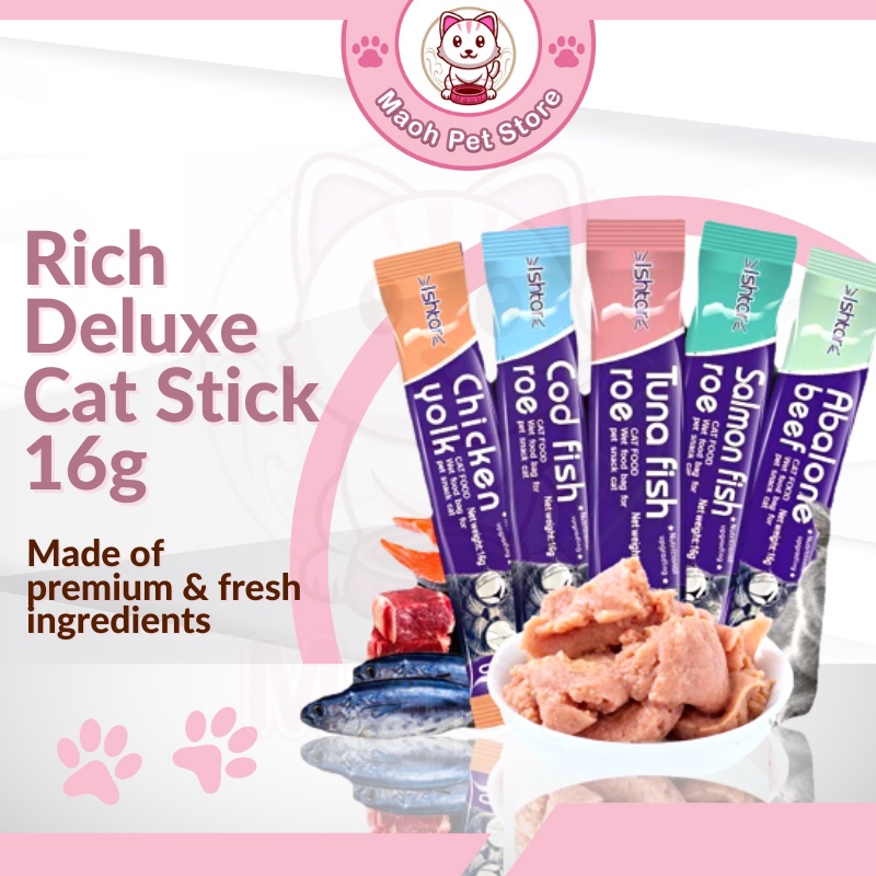 MaoH Rich Deluxe Ishtar Cat Stick 16g Cat Snack Cat Treat Snek Kucing ...