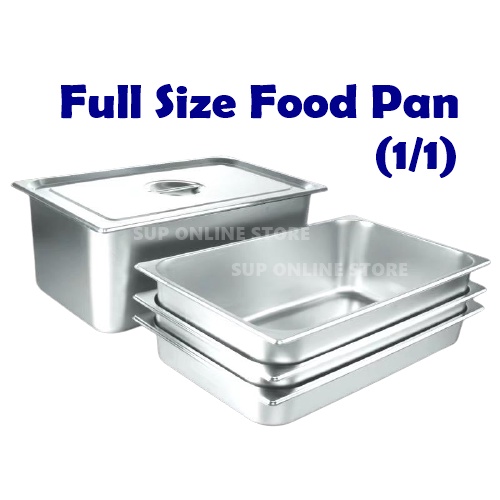 Stainless Steel Full Size Food Pan (1/1) / Tray / Cover / Bekas Makanan ...