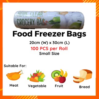 100PCS Plastic Freezer Bag Vegetable Food Freezer Roll Bags