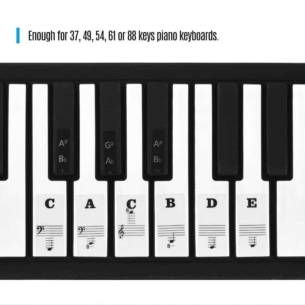 Piano Stickers for 37/49/54/61/88 Key Keyboards Music Note Stickers ...