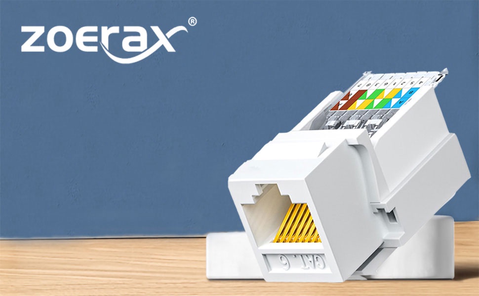 Zoerax Cat6 RJ45 Tool-Less Keystone Ethernet Module Female Jack ...