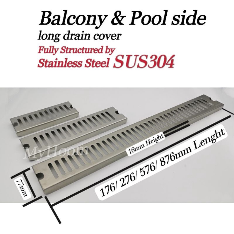 Long floordrain cover. Balcony drain cover. Swimming pool drain cover