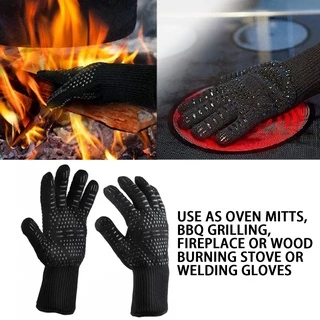 1pc Heat Resistant Oven Gloves - Cut Resistant, Non-Slip Silicone BBQ Gloves  for Kitchen, Grill, Camping, and Cookware