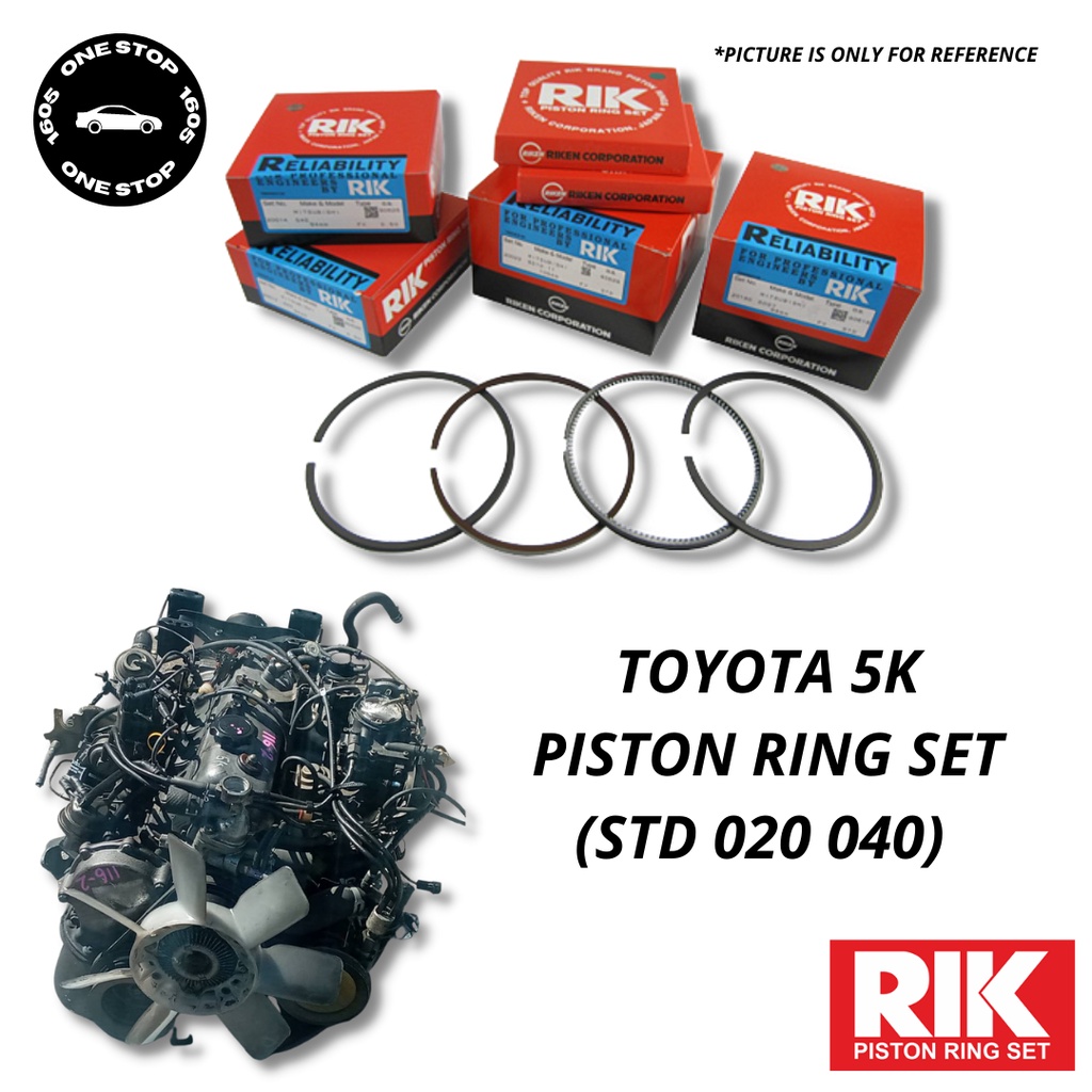 TOYOTA 5K 7K ENGINE JAPAN RIK PISTON RING SET STANDARD STD/ 020/ 040 ...