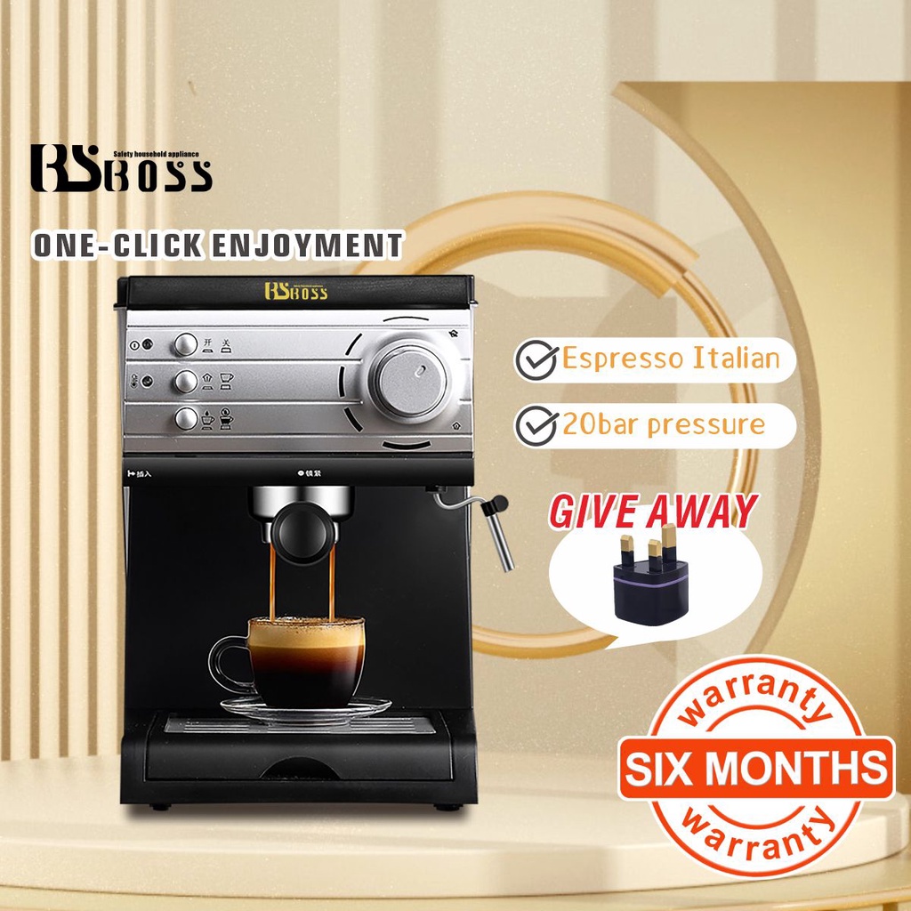BSboss Coffee Maker Machine 20 Bar Pressure Pump Driven Espresso