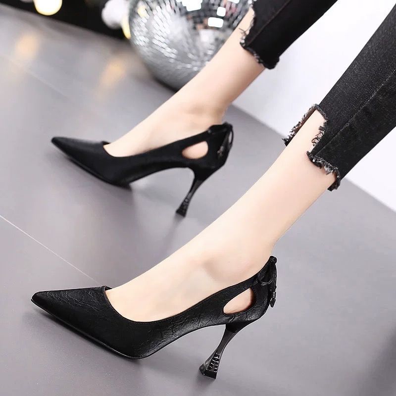 Ladies' temperament high heels thin heel shallow mouth women's shoes ...