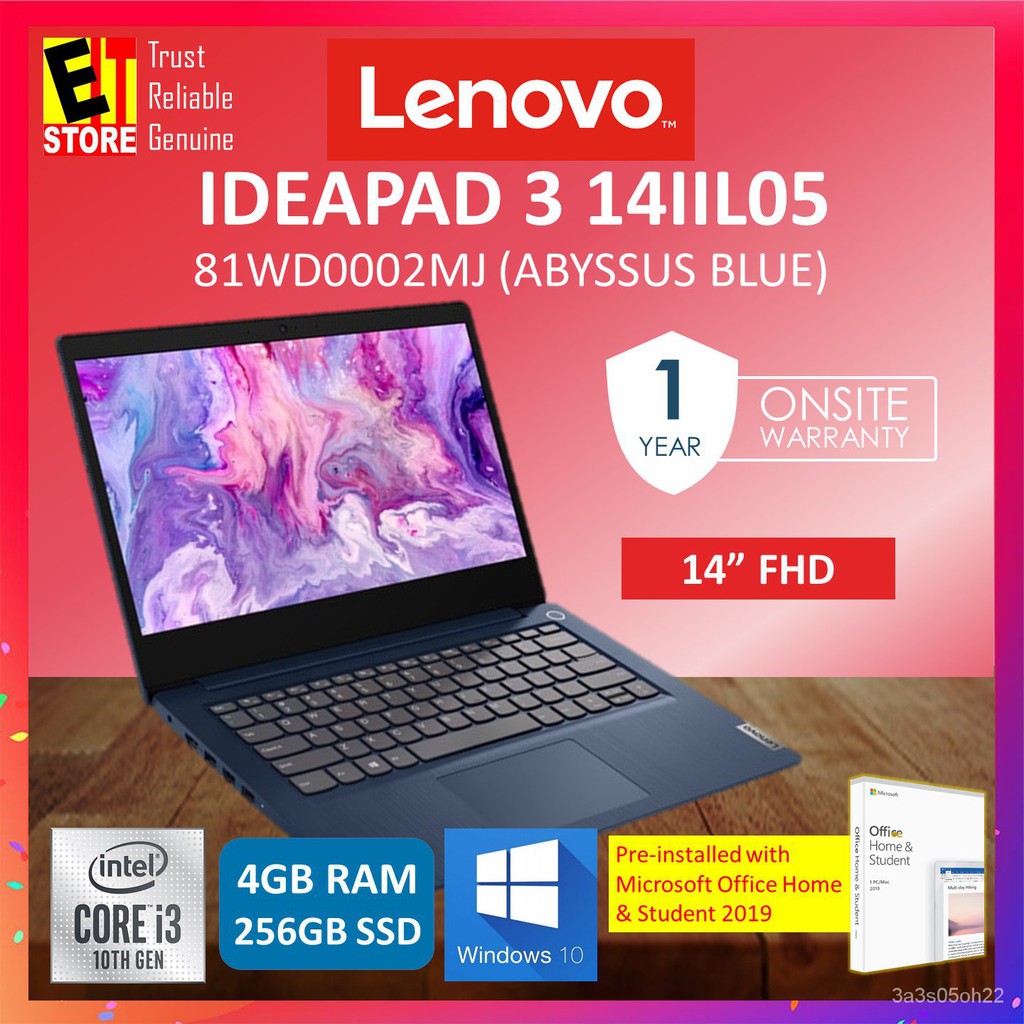 28Cq LENOVO IDEAPAD 3 IP3-14IIL05 LAPTOP 81WD00JXMJ (ABYSS BLUE) (I3 ...