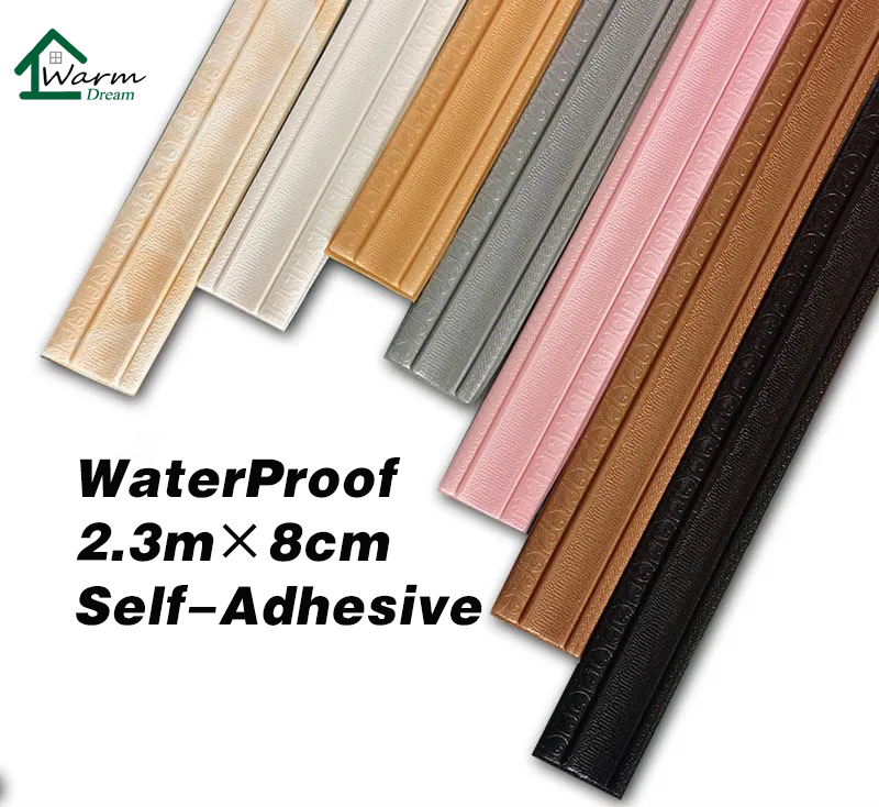 [6mm thick]2.3m 3D Border Wall Sticker Waterproof PE Foam Self-Adhesive ...