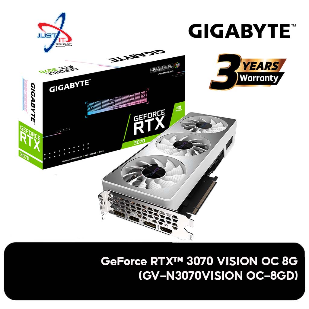 GIGABYTE GeForce RTX 3070 Vision OC 8G Graphics Card, 3X WINDFORCE Fans,  8GB 256-Bit GDDR6, GV-N3070VISION OC-8GD Video Card