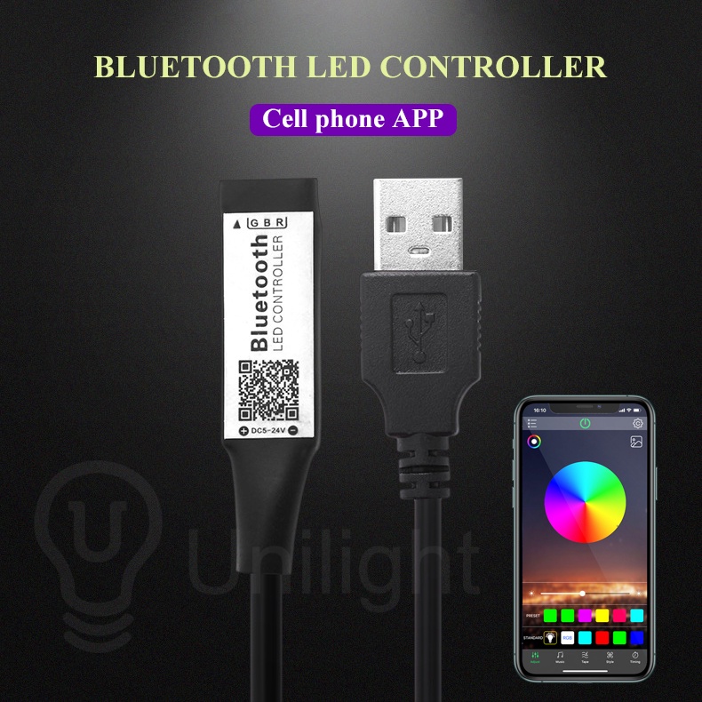 2-3M RGB Strip Light 5050 LED dengan Bluetooth App control 5V USB untuk ...