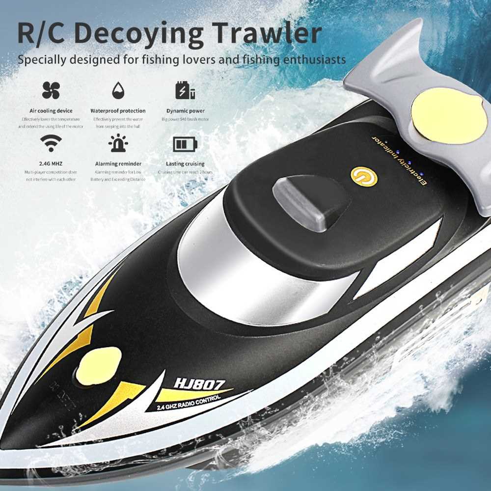 RC Fishing Boat 2.4G Bait RC Boat Decoying Trawler Air Cooling Waterproof  Never Capsize 2 in 1 Smart RC High Speed Boat