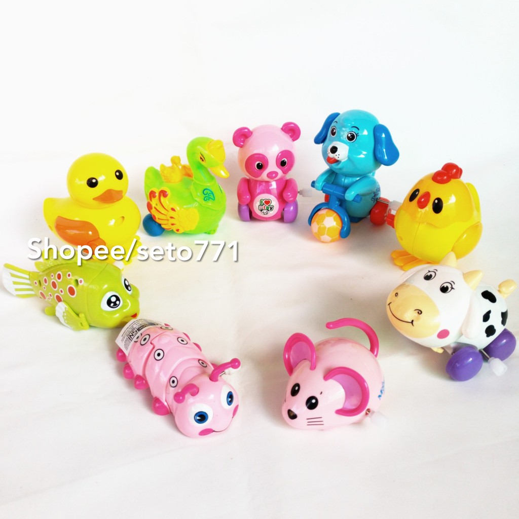 Rotating Animal Keychain Animal Motif Cow Fish Panda Caterpillar ...