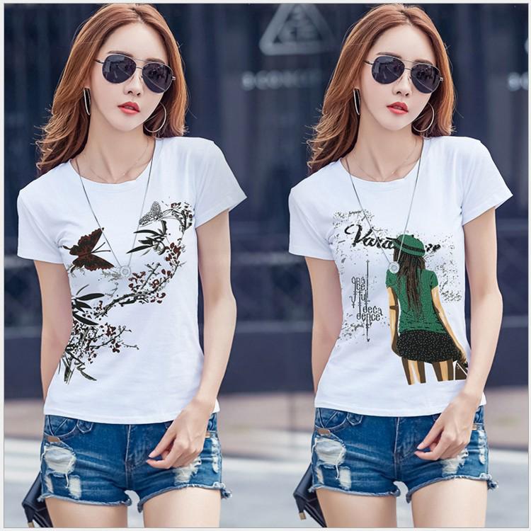 Women's T Shirts Half Turtleneck Short Sleeve T-Shirt Cotton Summer Trendy  Tops Korean Style Slim O-Neck Printed Alphabet Tshirt