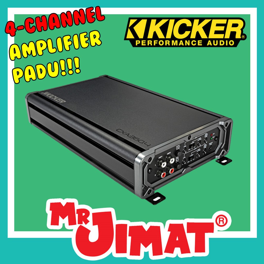 Amplificador De Audio Para Coche KICKER CXA360.4 - 360W RMS, 4 Canales. ¡Incluye Kit De Instalación!