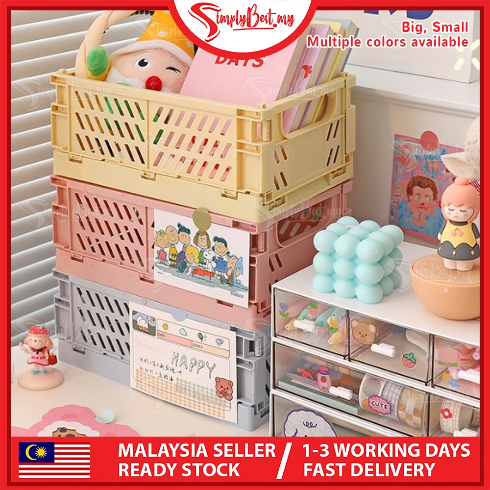 SIMPLYBEST Mini Foldable Storage Basket Collapsible Table Container ...