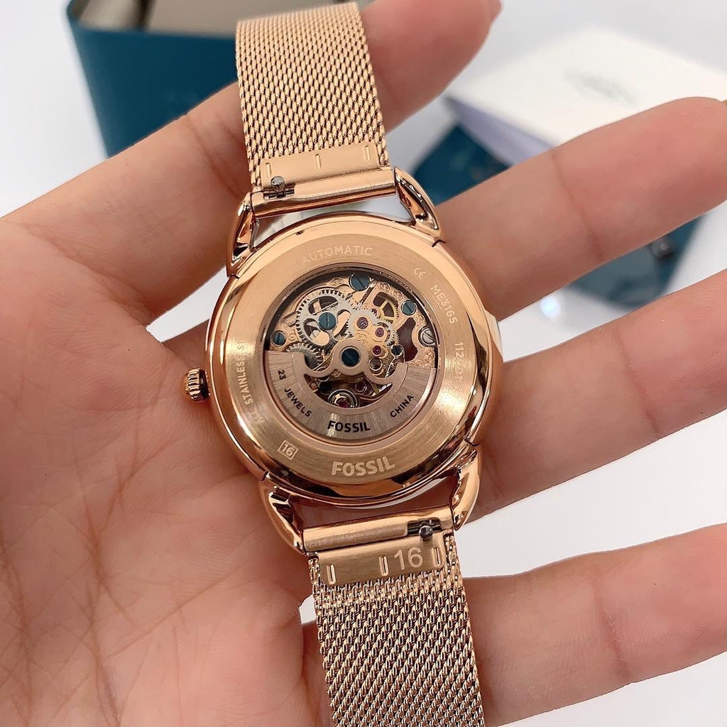 OFFICIAL WARRANTY Fossil ME3165 Tailor Mechanical Automatic Rose Gold Tone Mesh Women Watch 2 Years Fossil Warranty Shopee Malaysia
