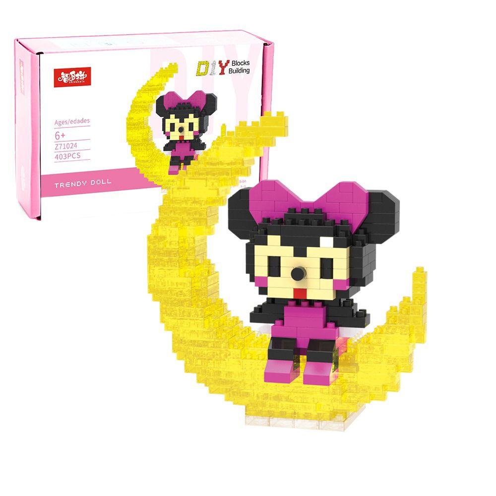 ELMER Assembly Building blocks Kawaii Micro Cartoon Graphics Toy Moon