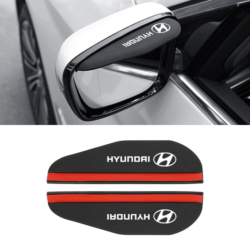 2pcs Hyundai Rear View Mirror Rain Eyebrow Sun Shade Snow Guard Weather