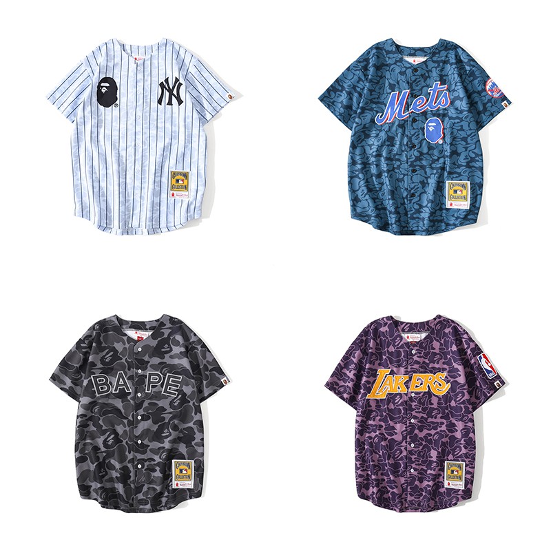 Bathing ape 2024 baseball jersey