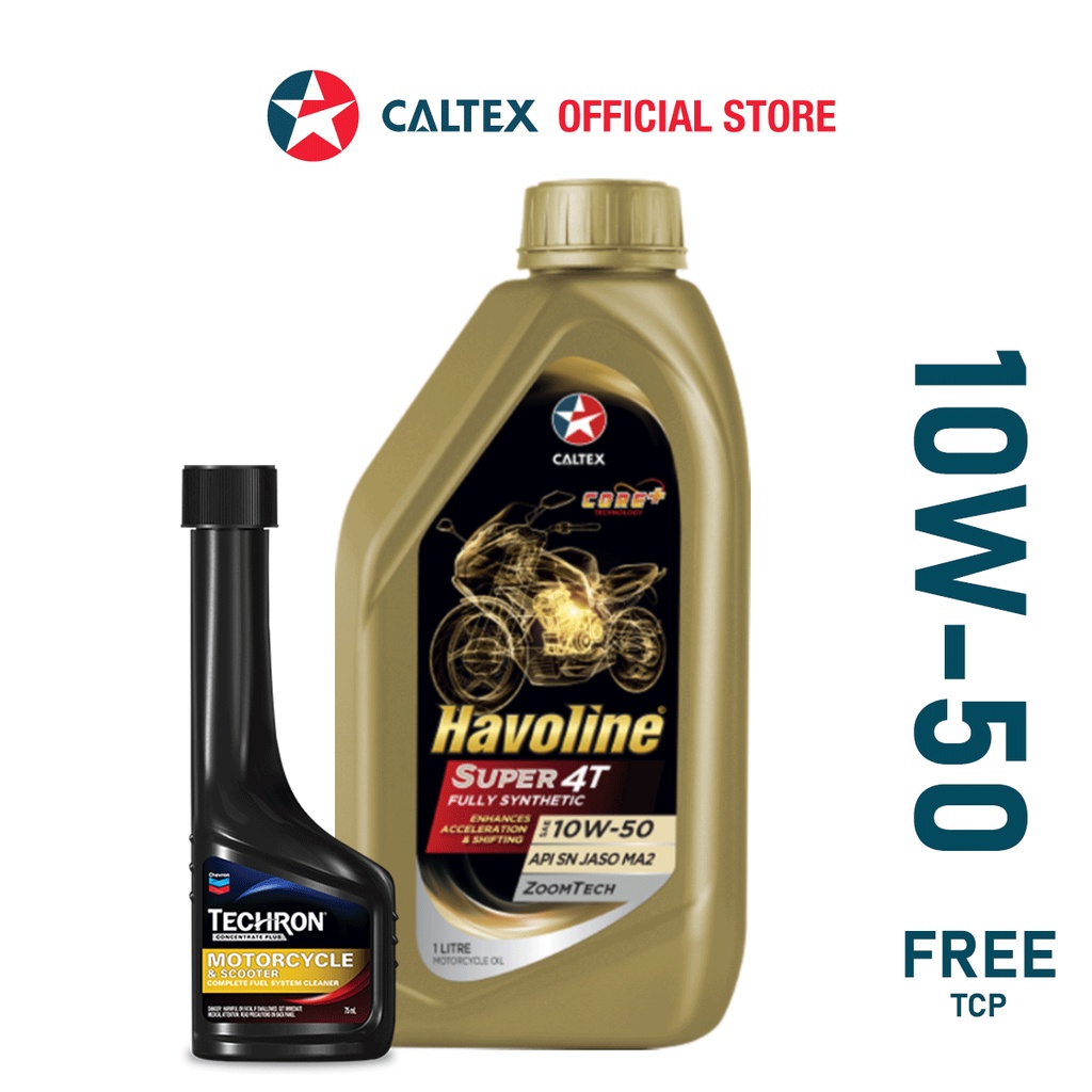 Caltex Havoline Super 4t 10w50 Fully Synthetic Motorcycle Engine Oil 1l Tcp For Motor 