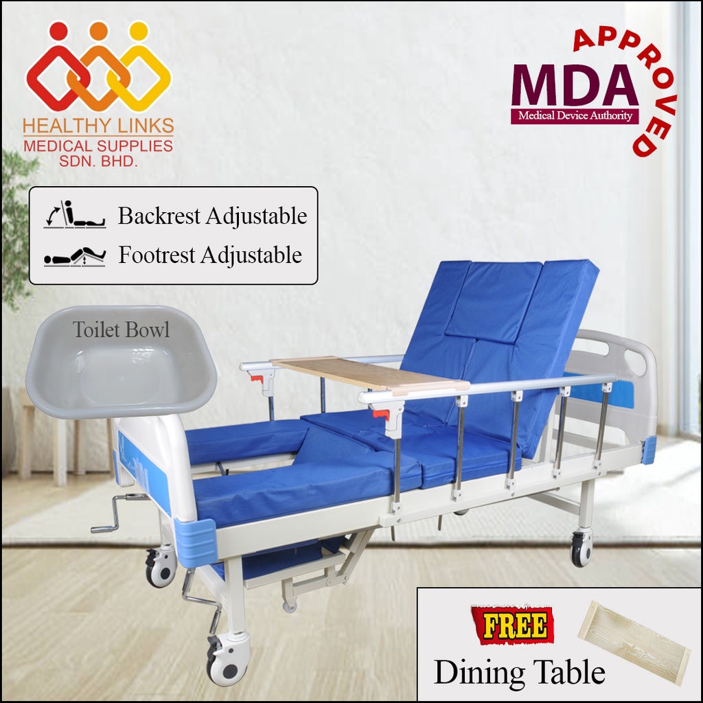 [SameDay Delivery] Hospital Bed 5 Function Manual (M11) + Mattress