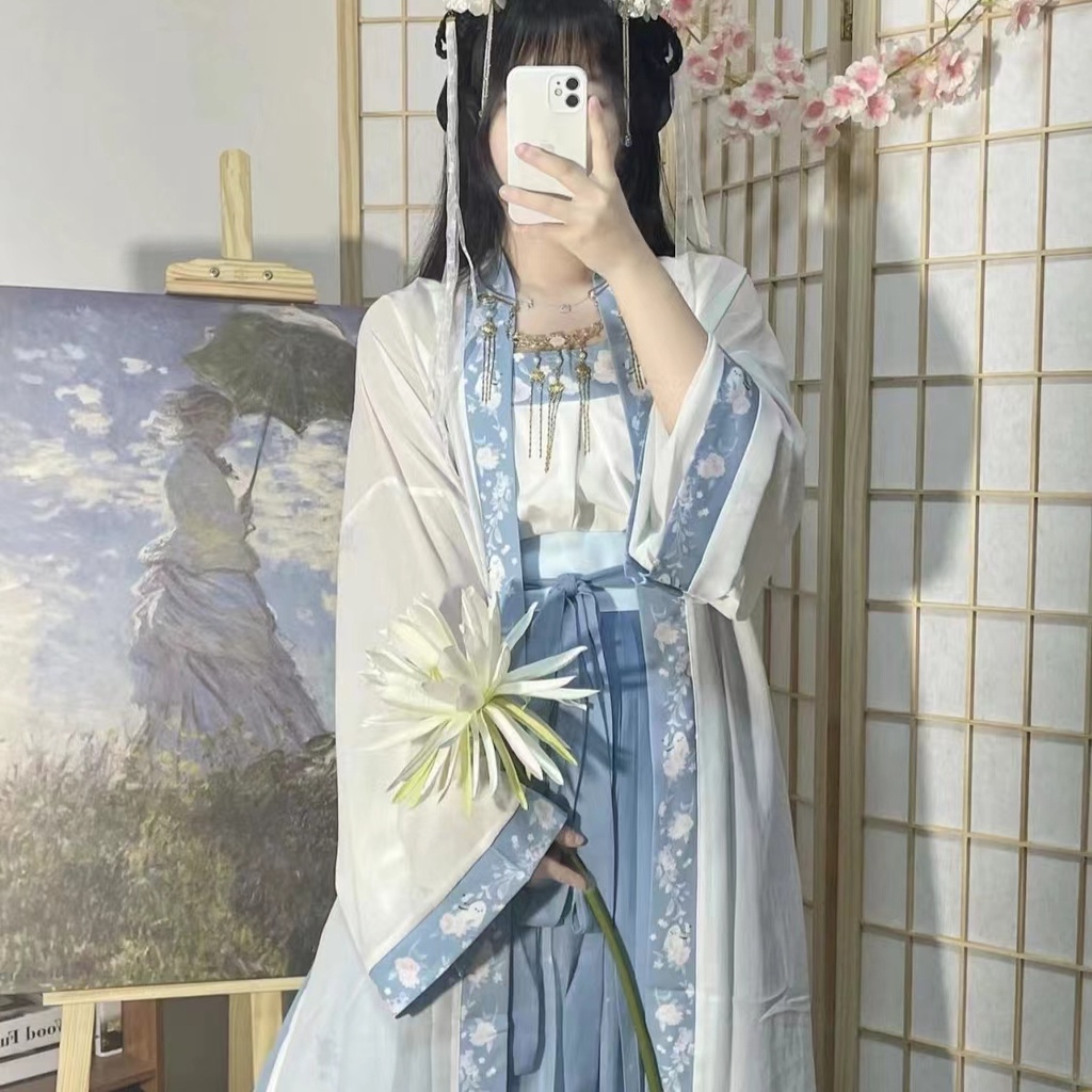 Hanfu 汉服 宋制汉服【肥啾】宋制长干寺百褶裙 吊带裙 春夏套装日常 | Shopee Malaysia