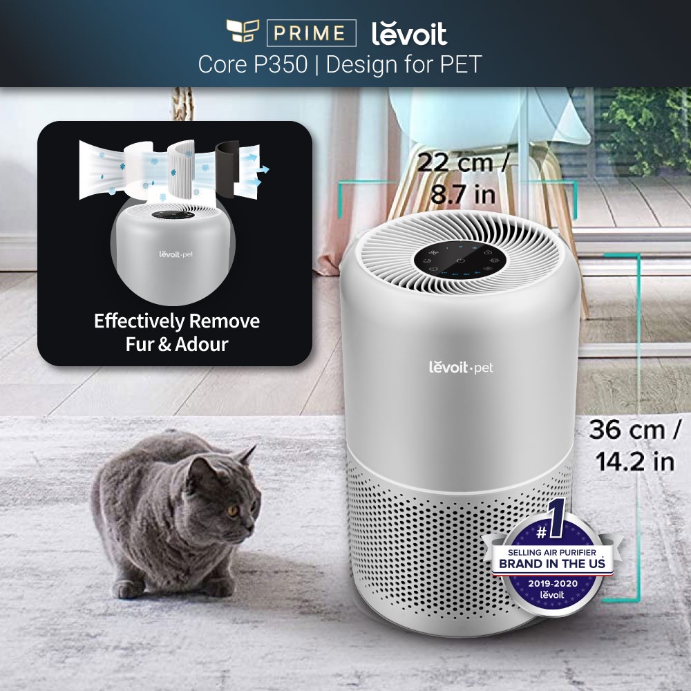LEVOIT Core P350 Air Purifier Pet Care Hair Allergies ARC Formula ...