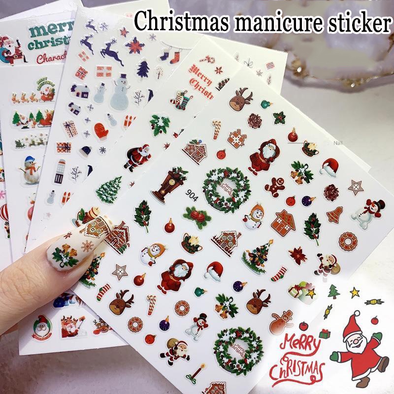 self-adhesive-christmas-nail-sticker-colored-snowman-reindeer-snowflake