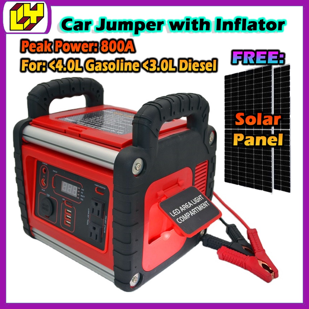 12V Car Jump Start Power Generator Solar Energy System Car Battery ...
