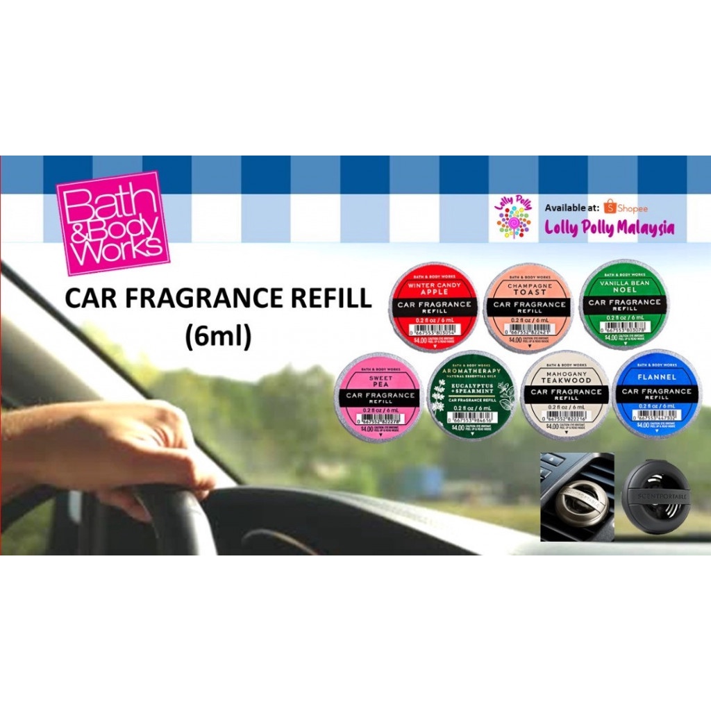 🔥In Stock🔥 💯% Authentic Bath And Body Works Car Fragrance Refill  (Watermelon Lemonade /Champagne Toast/Gingham) (6 mL)
