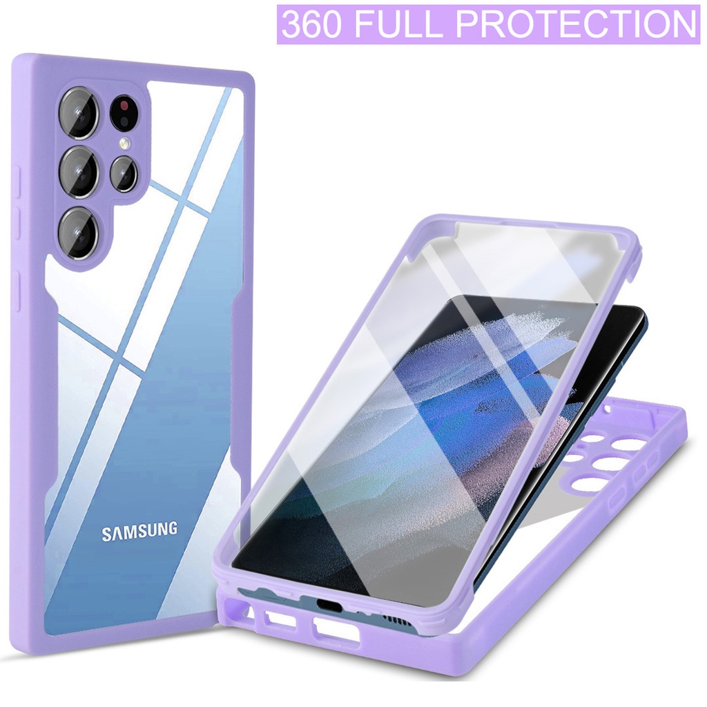 360 Double-sided Clear Case for Samsung Galaxy S22 S21 Ultra Plus S21FE ...