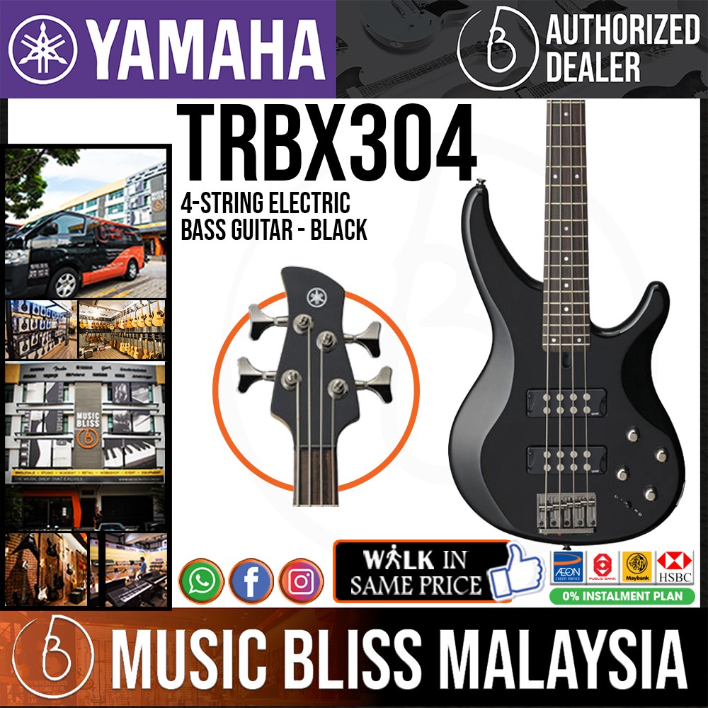 Yamaha Trbx304 4 String Electric Bass Guitar Black Mist Green Candy Apple Red Blue