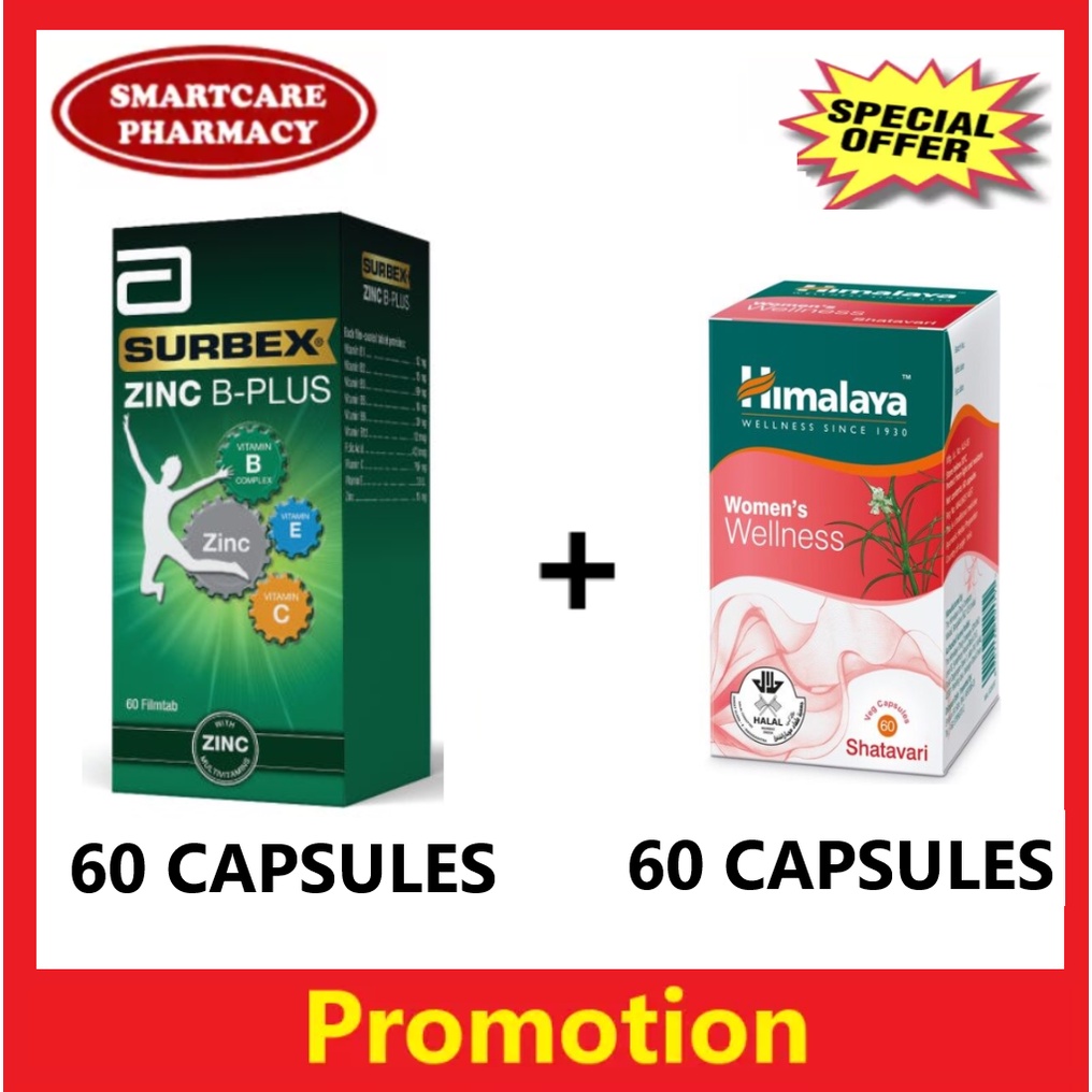 Himalaya Shatavari Women's Wellness 60'S + Abbott Surbex Zinc BPlus 60