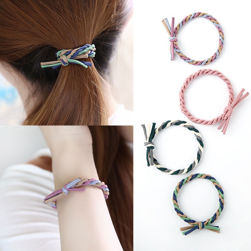 1 piece of high elastic rubber band braided bow hair rope fashion hair ...