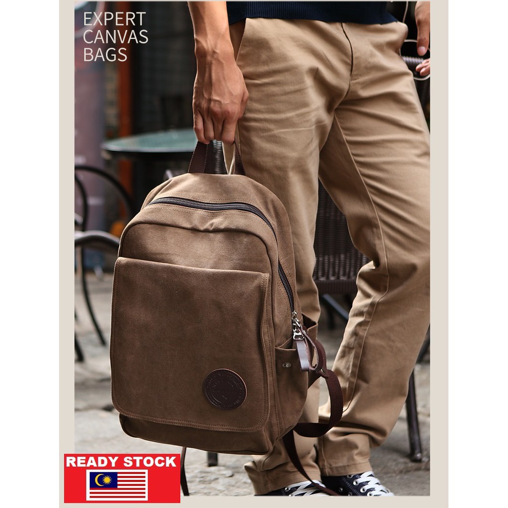 Muzee Korean Style Laptop Backpack Bag Working Travel Shoulder Cotton Bag Ready Stock Malaysia HM44 Shopee Malaysia
