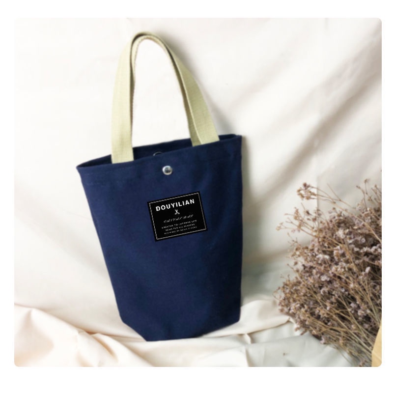 Canvas Tote Bag Water Bottle Thermos Cup Cold Storage Stew Beaker