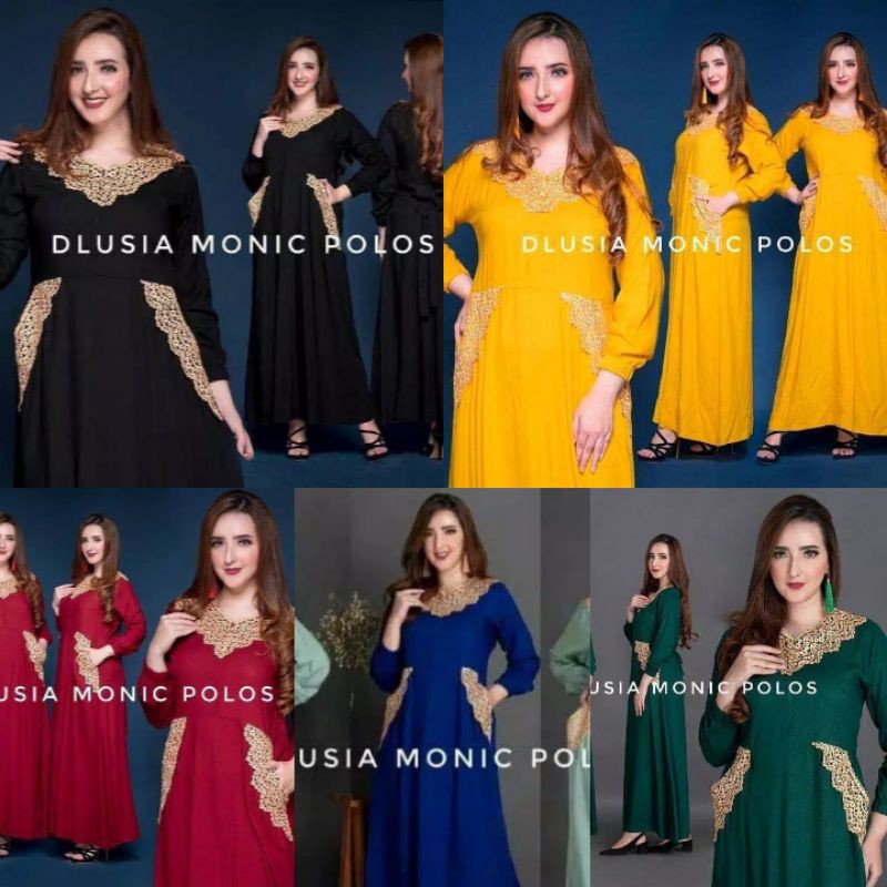 Arabic Lace Neighborhood Monic Plain Zipper Front Zipper Shopee Malaysia