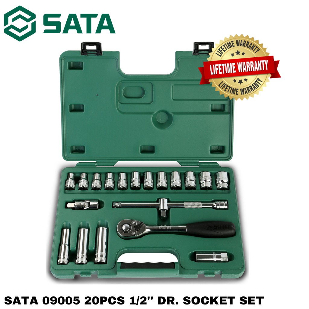 SATA 09005 20PCS 1/2'' DR. SOCKET SETSOCKET SET / TOOL SET / TOOLS BOX