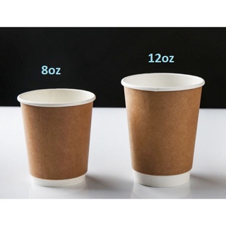 Double Wall Hot Cup / Brown Kraft Double Wall Cup / Coffee Paper Cup ...