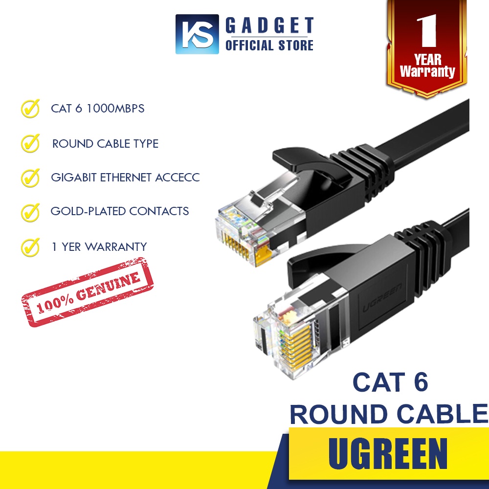 [READY STOCK IN MALAYSIA]UGREEN Cat6/Cat 6 Round Cable Type Ethernet ...