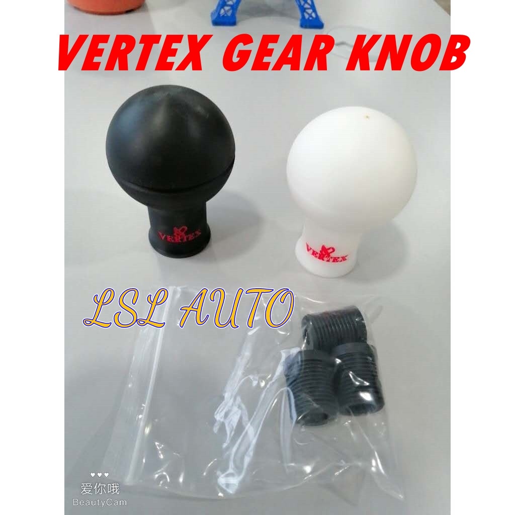 Vertex Universal White/Black Resin Gear Shift Knob Car Racing Shifter